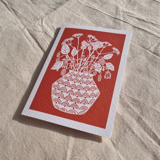 Block Print Vase card