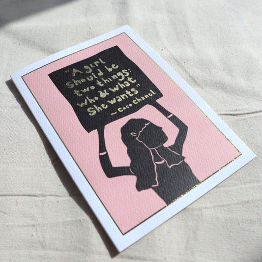 Coco Chanel gold foiled card