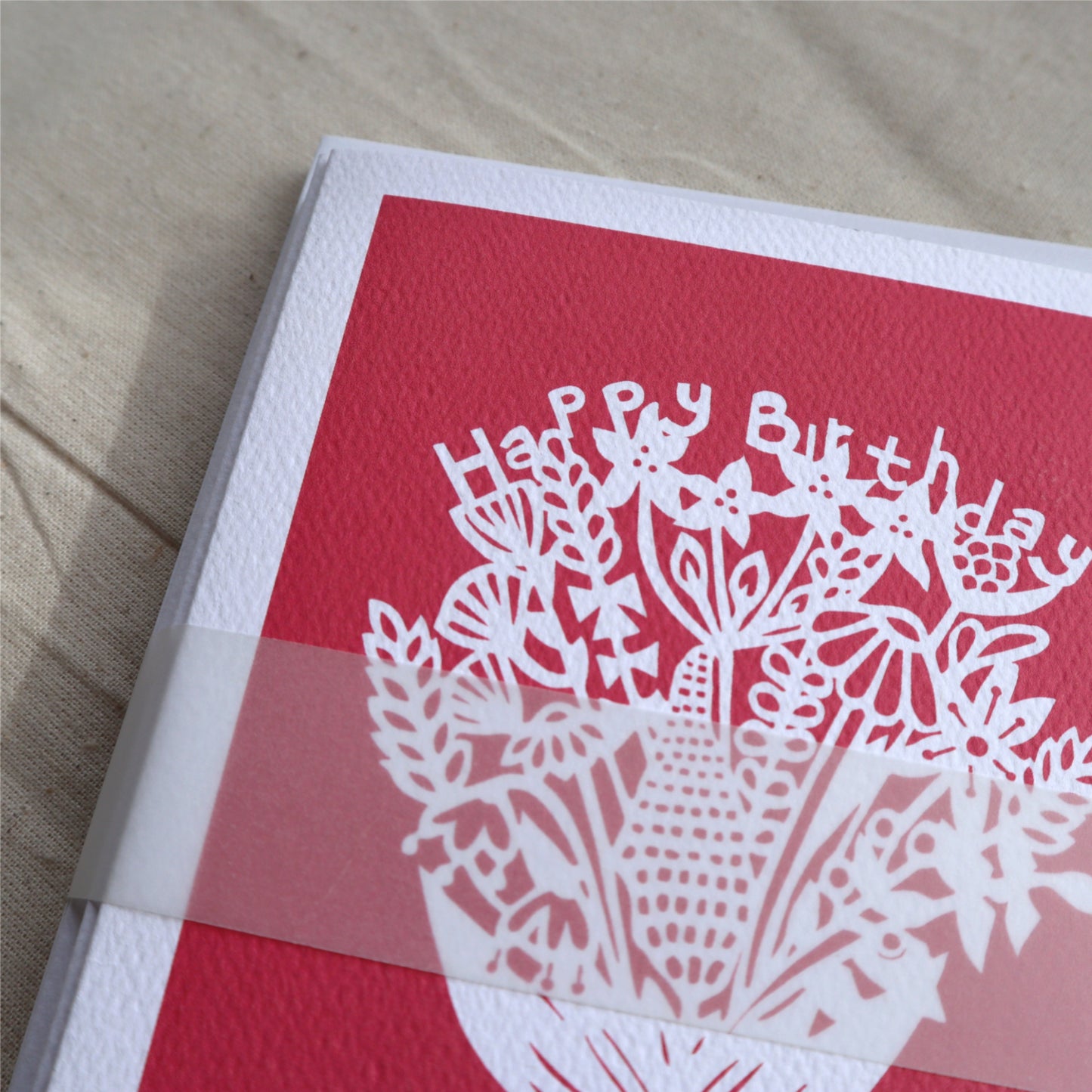 Happy Birthday Block Flowers card pack of 6