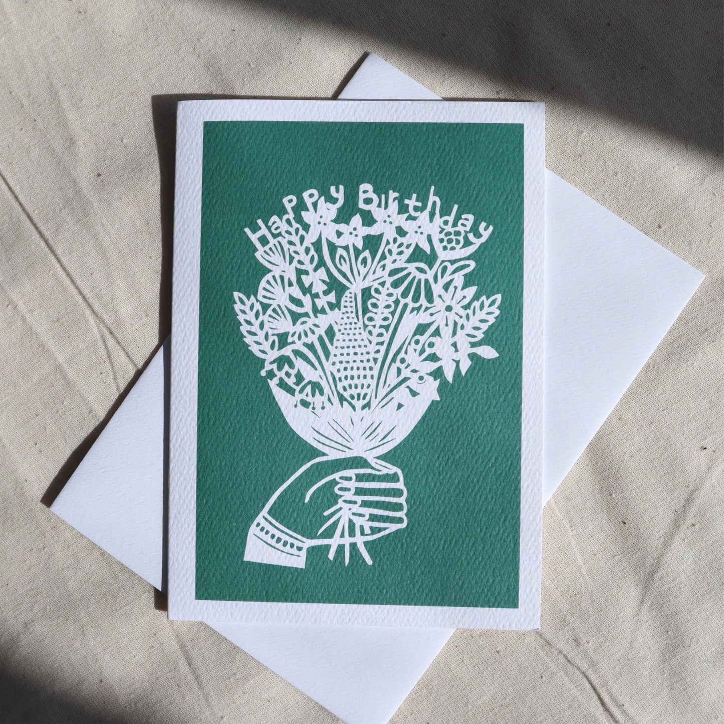 Happy Birthday Flowers card - 6 block colours