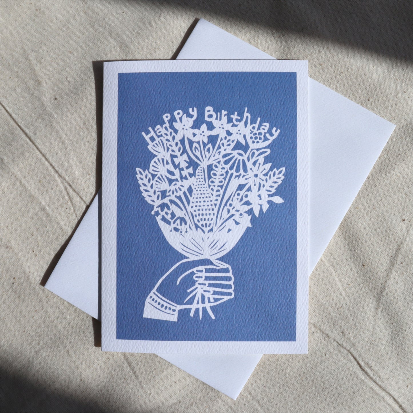 Happy Birthday Flowers card - 6 block colours