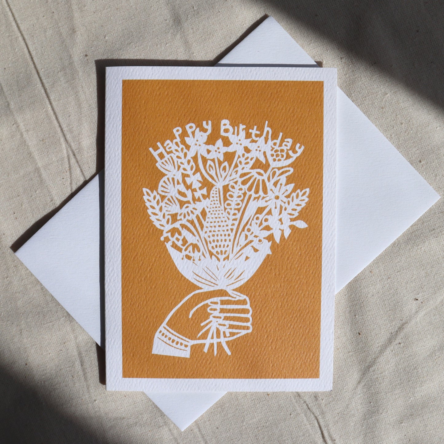 Happy Birthday Flowers card - 6 block colours