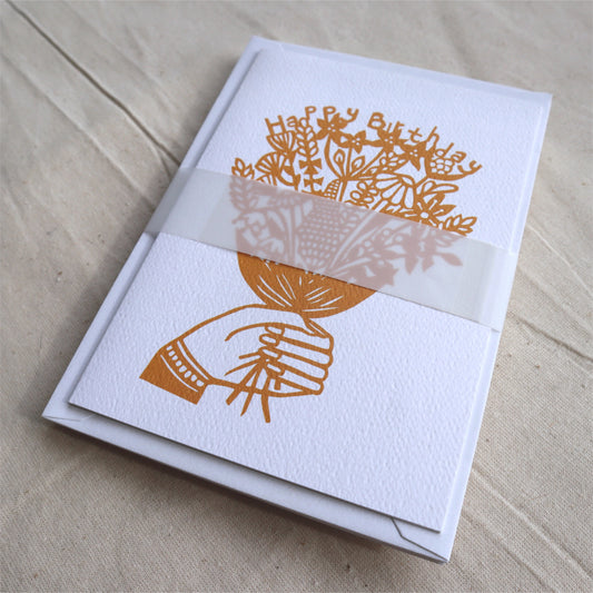 Happy Birthday Flowers card pack of 6