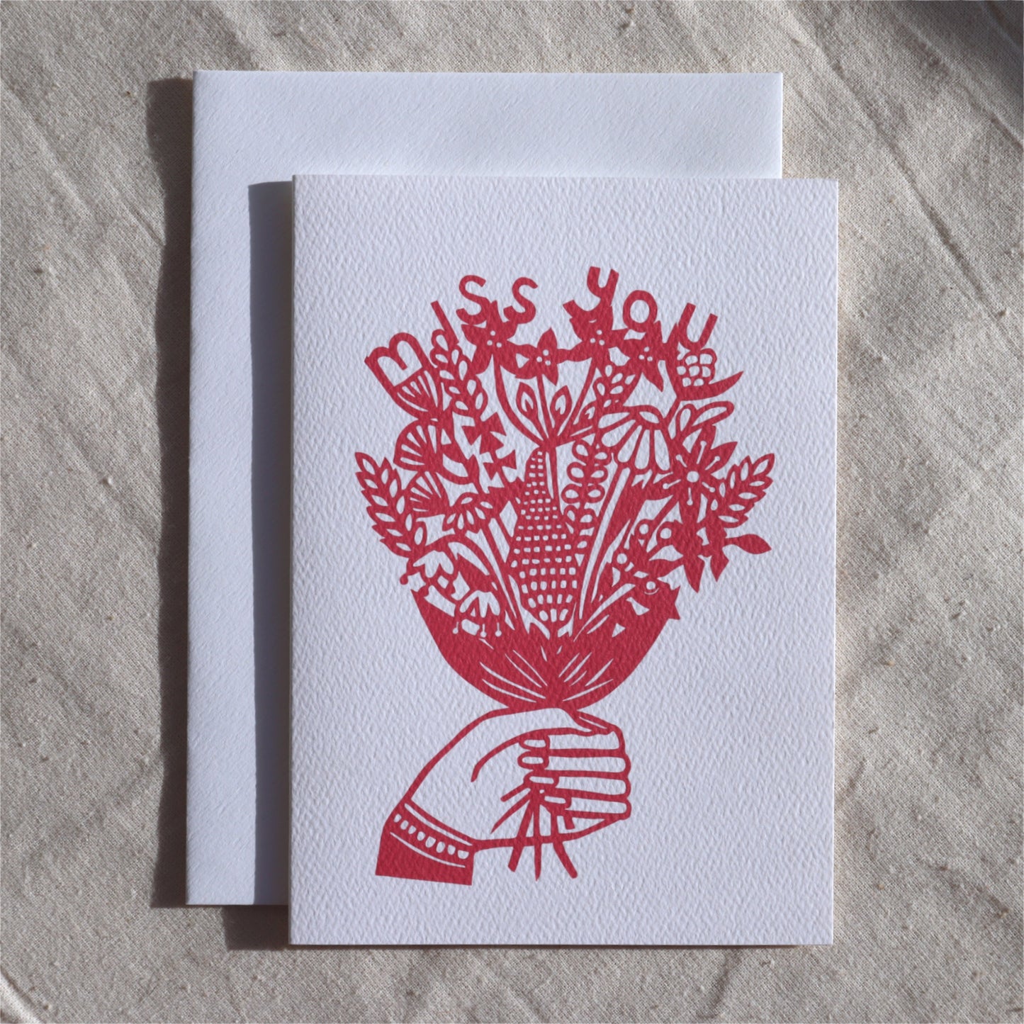 Miss You Flowers card - 2 colours
