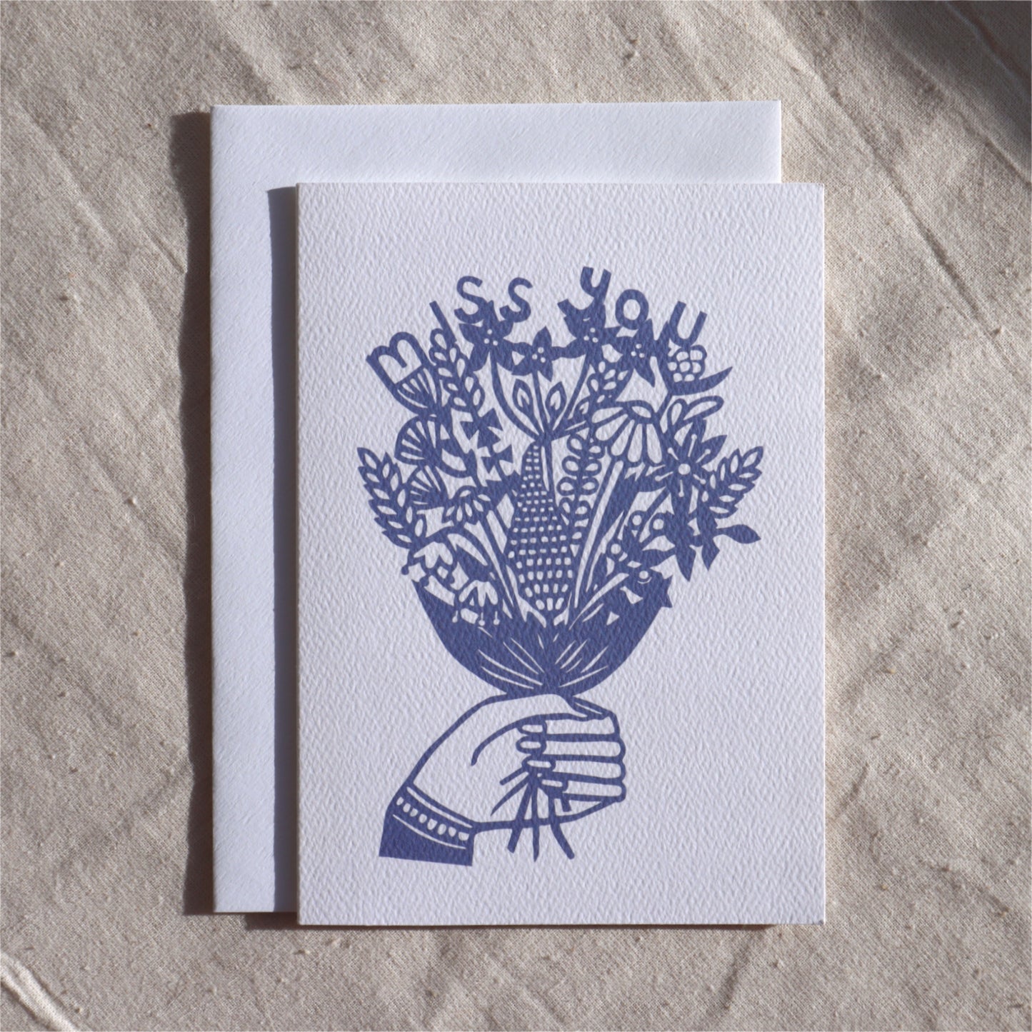 Miss You Flowers card - 2 colours