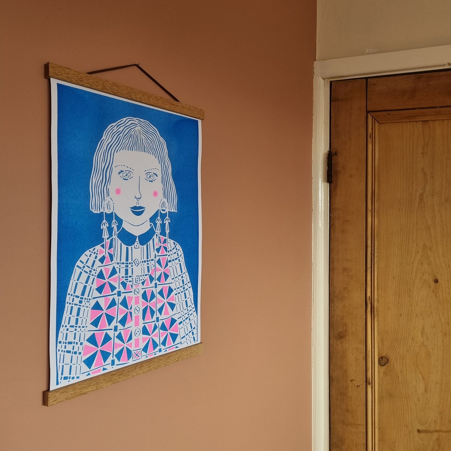 A3 Patterned Women 'Skye' Risograph Print