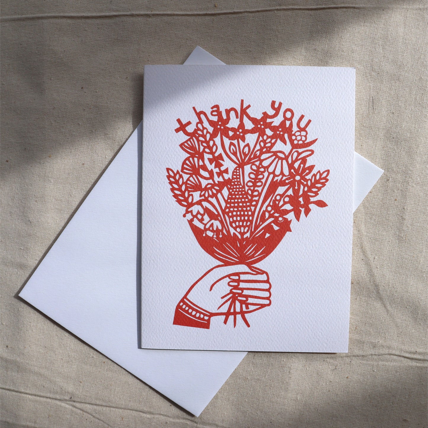 Thank You Flowers card - 4 colours