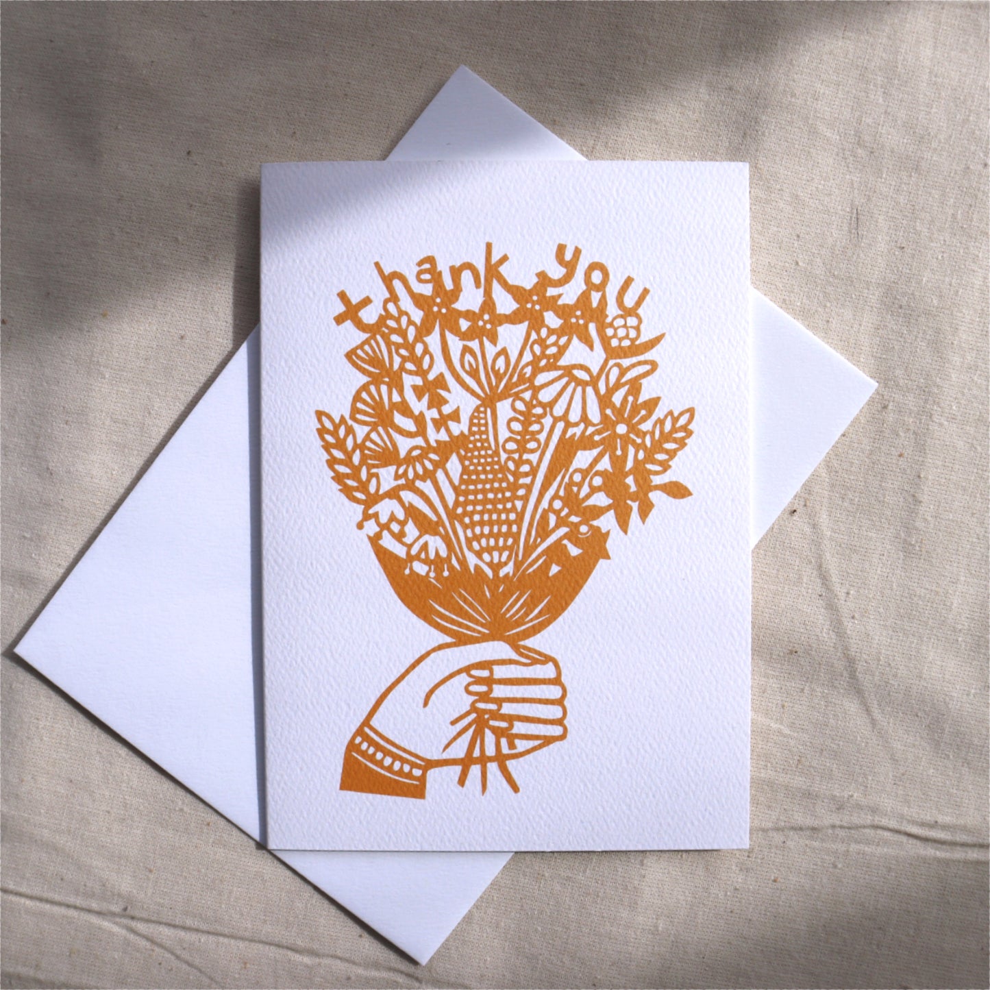 Thank You Flowers card - 4 colours