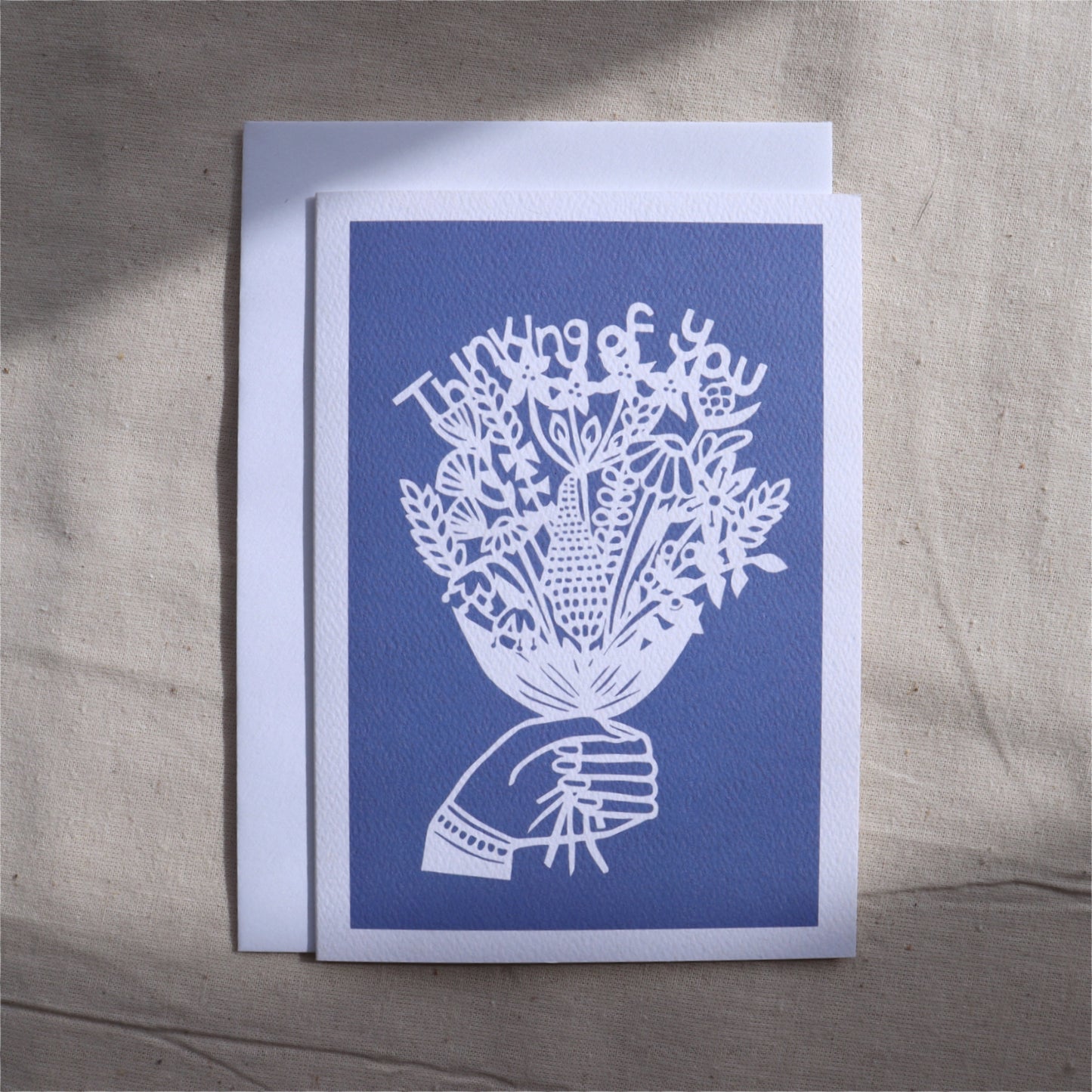 Thinking of You Flowers card - 3 block colours