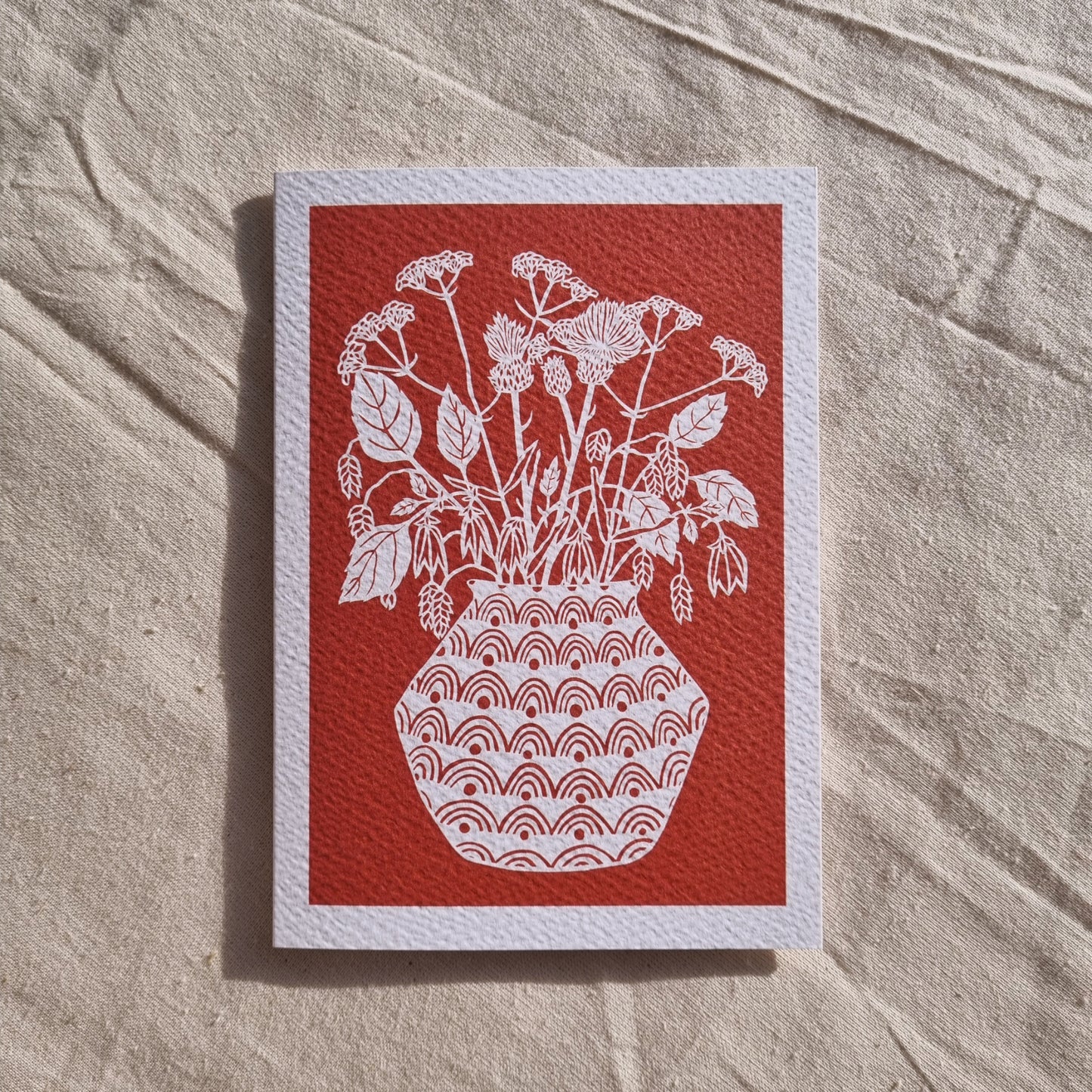 Block Print Vase card