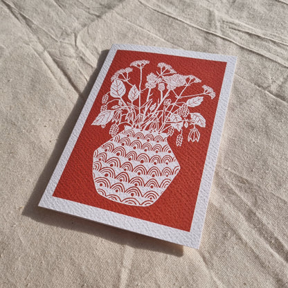 Block Print Vase card