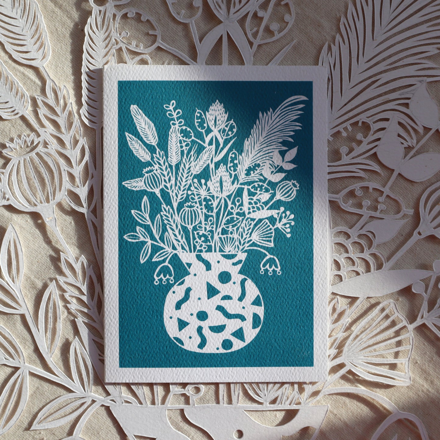 Dried Flowers card - 3 colours