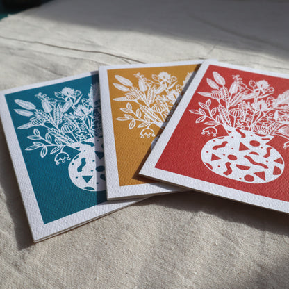 Dried Flowers card - 3 colours