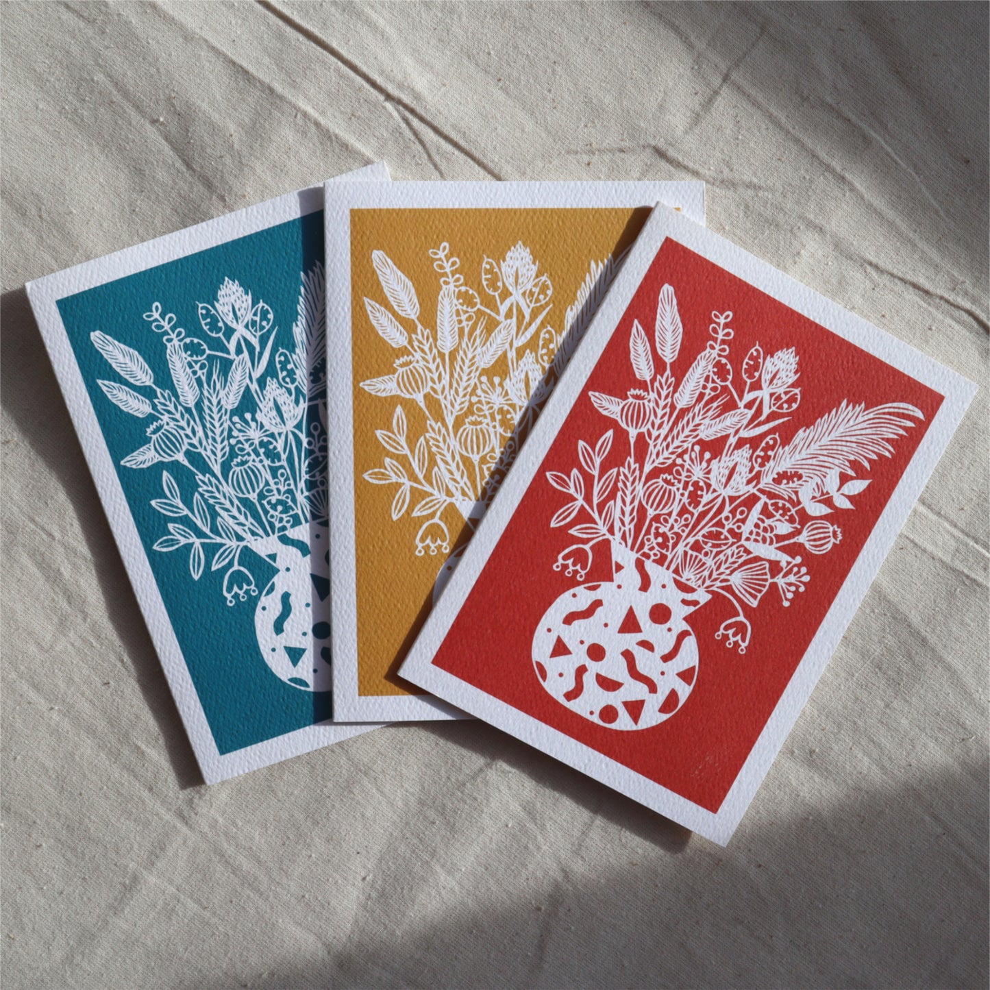Dried Flowers card - 3 colours