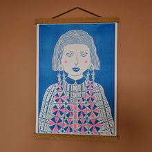Load image into Gallery viewer, Patterned Women - Skye - A3 Risograph print
