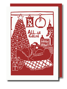 Christmas Dog's Card 'All is Calm'