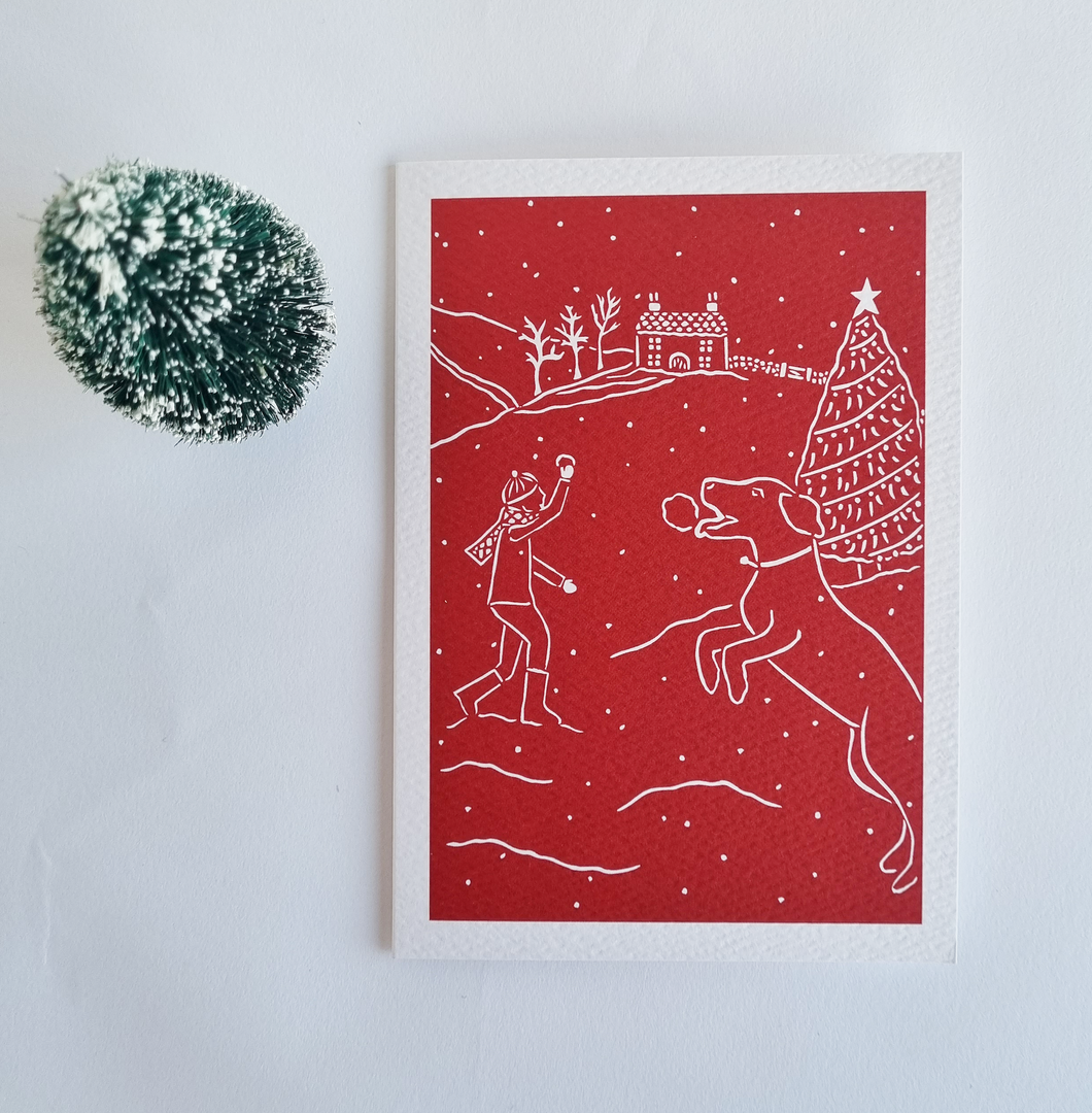 Christmas Dog's Card 'Snow Fun'