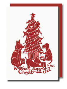 Christmas Dog's Card 'Woofing Around'
